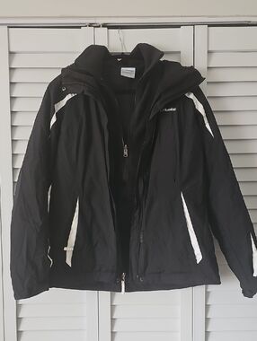 Columbia Black And White Blazin Star Interchangable 3 In 1 Jacket Style #1465511